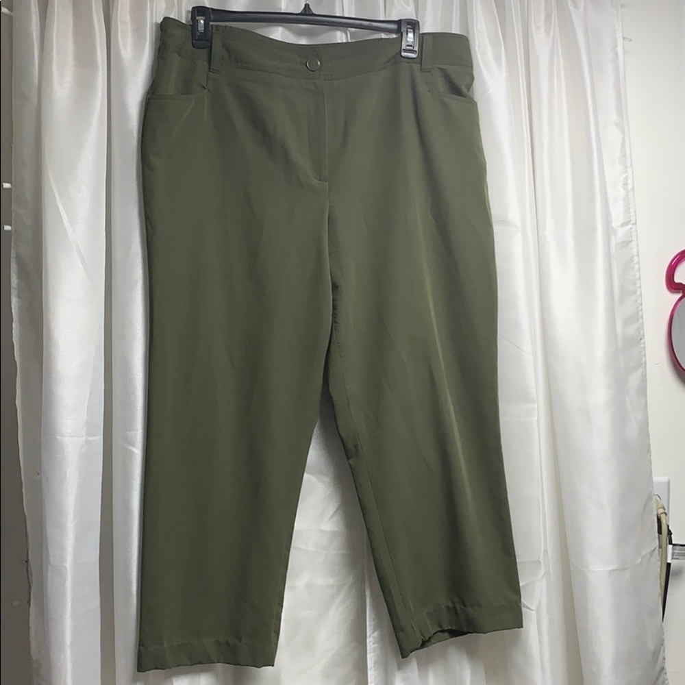 Stretch waist olive work pants
